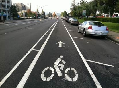 Bike lane with buffer on both sides