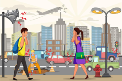 A cartoon of people walking on a street